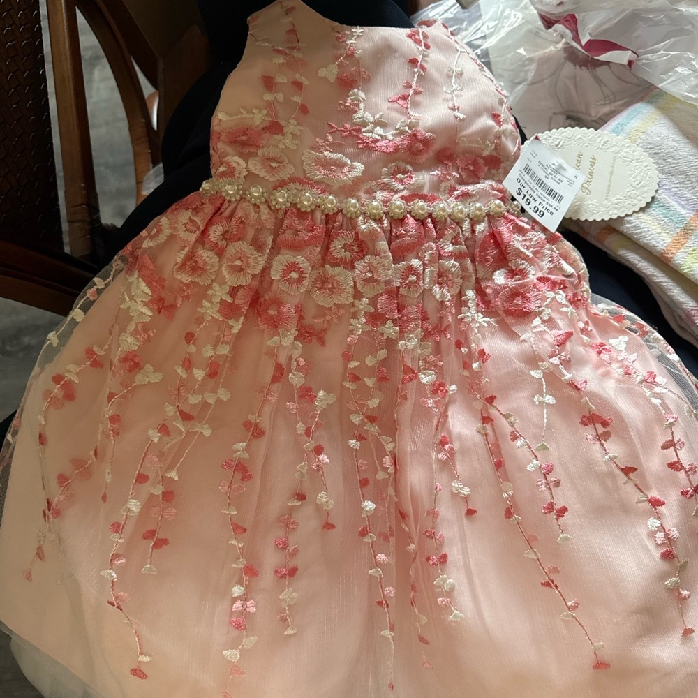 Elegant Pink Floral Kids Dress